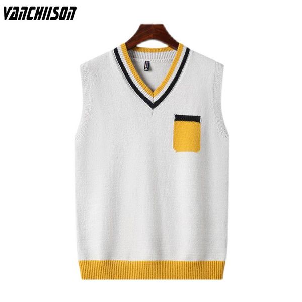 men's vests brand knit tank jumpers pocket casual basic sweater pullover sleeveless young men for autumn winter v neck fashion tujjh27, Black;white
men's vests brand knit tank jumpers pocket casual basic sweater pullover sleeveless young men for autumn winter v neck fashion tujjh27, Black;white