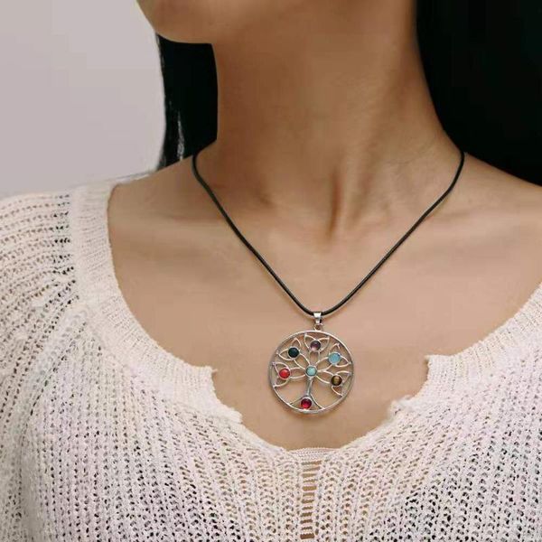 pendant necklaces fashion personality women's necklace creative retro simple round hollow wishing tree 2021 trend party gift, Silver
pendant necklaces fashion personality women's necklace creative retro simple round hollow wishing tree 2021 trend party gift, Silver