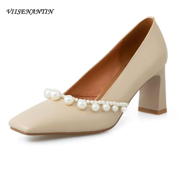dress shoes autumn style french pearl square toe high heels women's thick-heeled cowhide shallow mouth ladies gentle single, Black
dress shoes autumn style french pearl square toe high heels women's thick-heeled cowhide shallow mouth ladies gentle single, Black