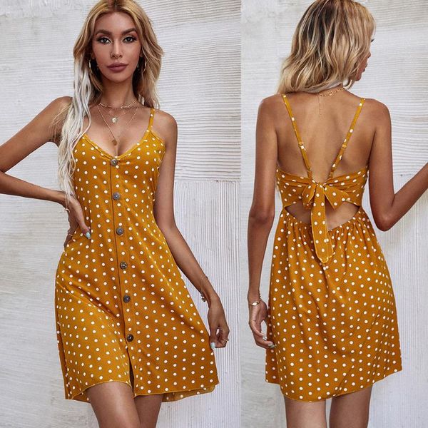 casual dresses bodycon dress summer sling button placket waist polka dot print fashion backless hollow lace-up mini women, Black;gray
casual dresses bodycon dress summer sling button placket waist polka dot print fashion backless hollow lace-up mini women, Black;gray