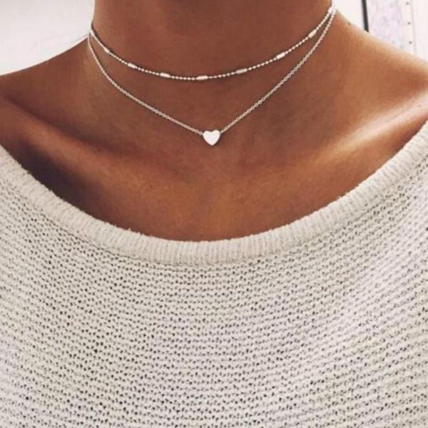 pendant necklaces stella double horn heart necklace gold dot women phase, Silver
pendant necklaces stella double horn heart necklace gold dot women phase, Silver