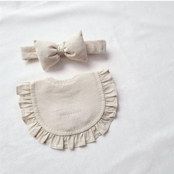bibs & burp cloths 2pcs baby bib and bow headband set solid color ruffles born infant saliva towel hair band feeding smock
bibs & burp cloths 2pcs baby bib and bow headband set solid color ruffles born infant saliva towel hair band feeding smock