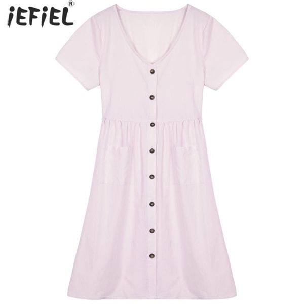 maternity dresses pregnancy summer pregnant women short pure color sleeve plus size casual button dress mother clothes, White
maternity dresses pregnancy summer pregnant women short pure color sleeve plus size casual button dress mother clothes, White