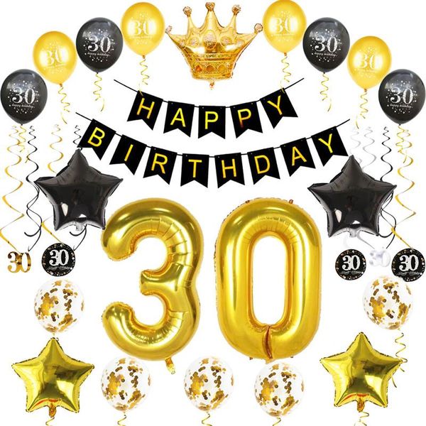 party decoration 30th birthday supplies latex balloon confetti gold number 30 years old happy banner
party decoration 30th birthday supplies latex balloon confetti gold number 30 years old happy banner
