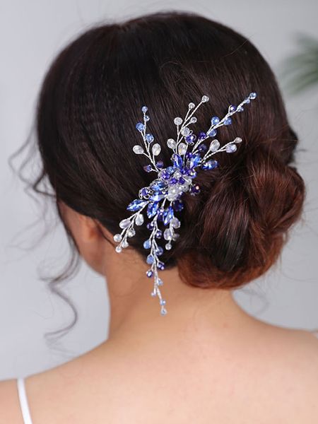 bohemian hair comb blue headpieces crystal fascinators beach wedding headdress chic headwear hair accessories for women wedding, Silver
bohemian hair comb blue headpieces crystal fascinators beach wedding headdress chic headwear hair accessories for women wedding, Silver