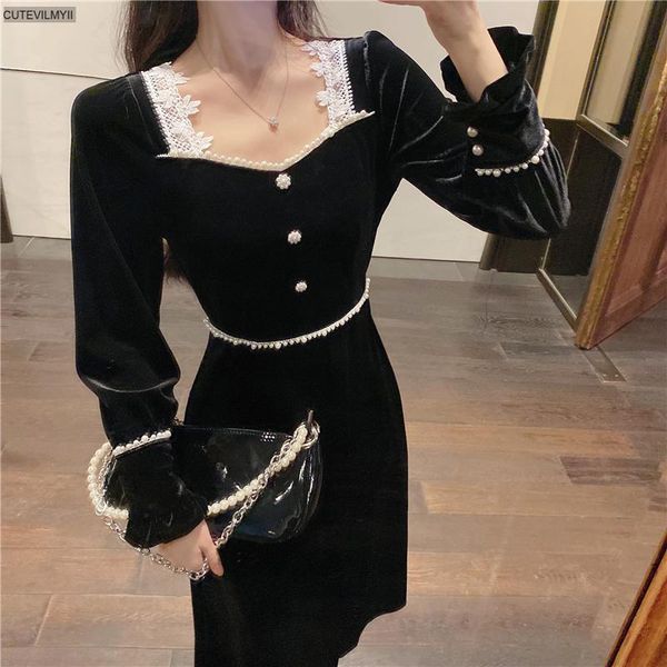 casual dresses 2021 women square collar winter lady party plus size vestidos french velvet long sleeve black vintage dress, Black;gray
casual dresses 2021 women square collar winter lady party plus size vestidos french velvet long sleeve black vintage dress, Black;gray