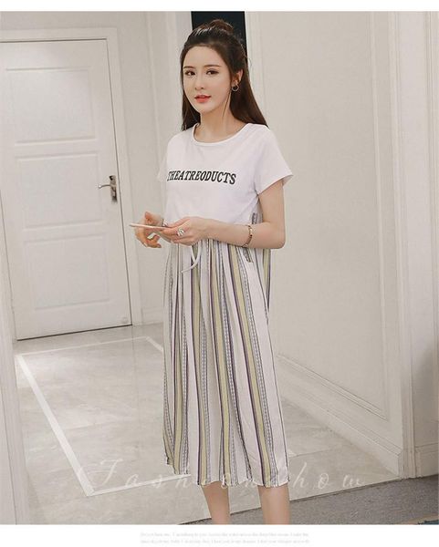 maternity dresses summer long stripe breastfeeding short sleeve nursing dress pregnant women, White
maternity dresses summer long stripe breastfeeding short sleeve nursing dress pregnant women, White