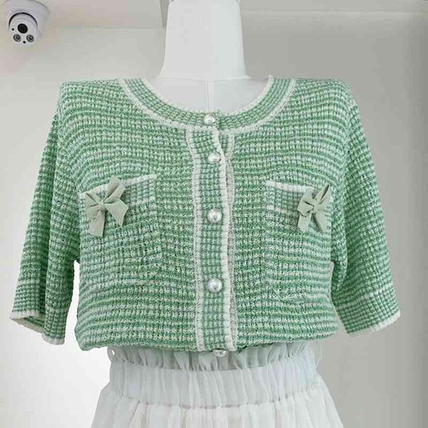 summer sweet bow knit t shirt for women elegant pearl button woman tshirts fresh short sleeve ladies knitted 210514, White
summer sweet bow knit t shirt for women elegant pearl button woman tshirts fresh short sleeve ladies knitted 210514, White