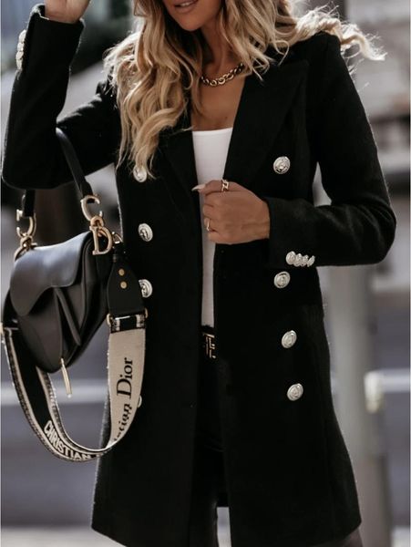 women's wool & blends wepbel suit collar double breasted woolen coat women autumn long sleeve solid color fashion jackets, Black
women's wool & blends wepbel suit collar double breasted woolen coat women autumn long sleeve solid color fashion jackets, Black