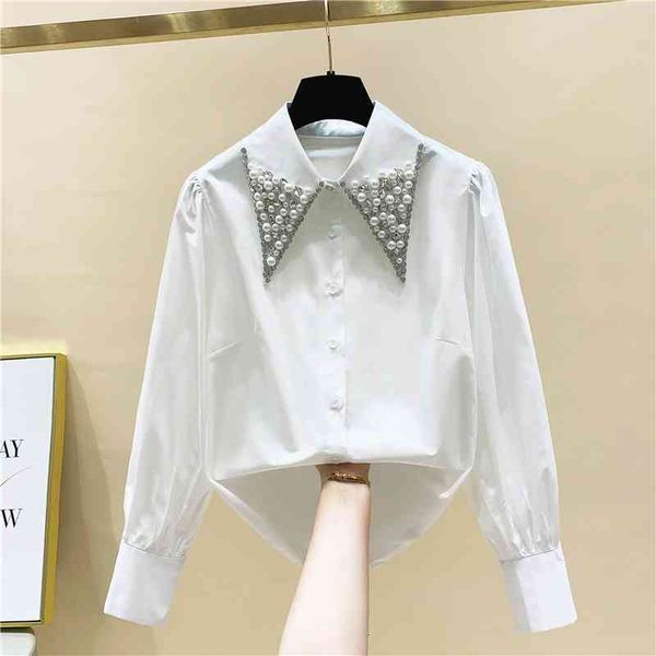 women's blouses & shirts pearls diamonds collar white women 2021 spring arrival ol elegant fashion 4fyy
women's blouses & shirts pearls diamonds collar white women 2021 spring arrival ol elegant fashion 4fyy
