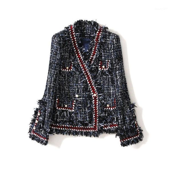 handmade luxury blazer suits for women fashion tweed v neck double breasted pearl buttons tassel blazers coat women's &, White;black
handmade luxury blazer suits for women fashion tweed v neck double breasted pearl buttons tassel blazers coat women's &, White;black
