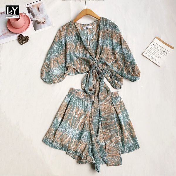 pants summer women bohemian vintage two piece set v-neck lace-up chiffon shirt+high waist wide leg shorts suit, White
pants summer women bohemian vintage two piece set v-neck lace-up chiffon shirt+high waist wide leg shorts suit, White