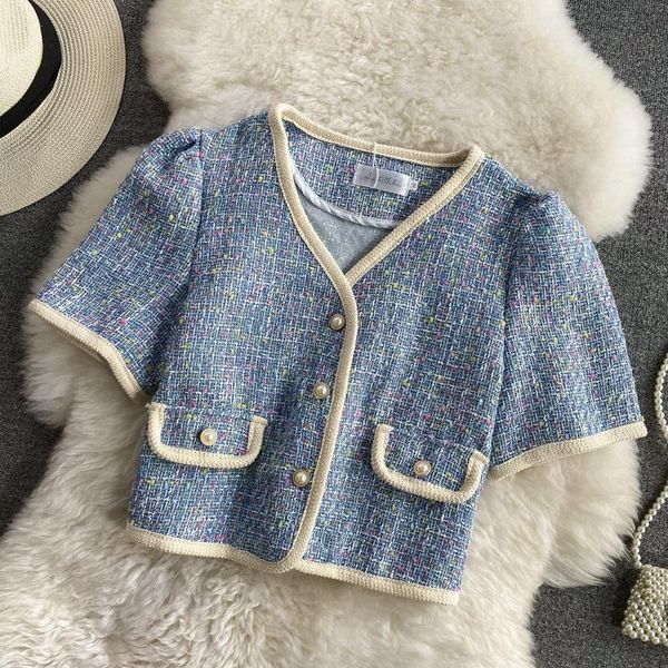 women's jackets summer chic korean fahsion short sleeve plaid woolen women tweed jacket elegant office lady outwear crop, Black;brown
women's jackets summer chic korean fahsion short sleeve plaid woolen women tweed jacket elegant office lady outwear crop, Black;brown
