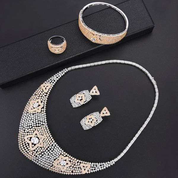 earrings & necklace deluxe dubai fashion jewelry set nigerian sets bangle ring for women wedding engagement bijoux femme, Silver
earrings & necklace deluxe dubai fashion jewelry set nigerian sets bangle ring for women wedding engagement bijoux femme, Silver