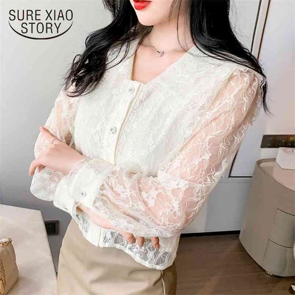 lace blouse french style sweet shirt women spring mesh embroidered hollow out fashion v-neck collar blusas 13212 210421, White
lace blouse french style sweet shirt women spring mesh embroidered hollow out fashion v-neck collar blusas 13212 210421, White