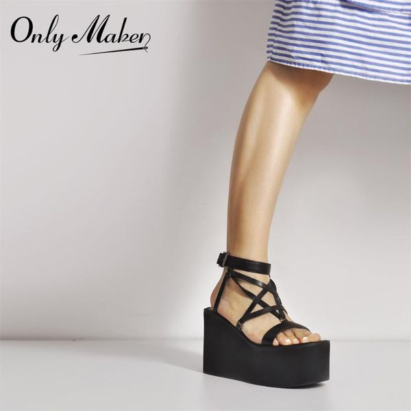 sandals onlymaker summer platform round toe for women matte black cross strap ankle buckle wedges high heels shoes fashion
sandals onlymaker summer platform round toe for women matte black cross strap ankle buckle wedges high heels shoes fashion
