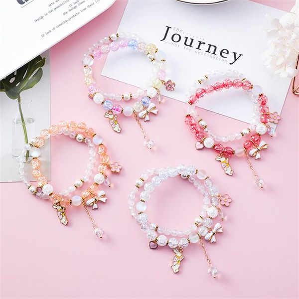 link, chain personality crystal bracelet sweet flower bow knot beaded girl friendship, Black
link, chain personality crystal bracelet sweet flower bow knot beaded girl friendship, Black