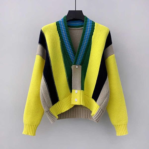 women's knits & tees woman sweater knitted cardigan hit color long sleeve v collar loose wild casual style 2022 autumn fashion 15xm263, White
women's knits & tees woman sweater knitted cardigan hit color long sleeve v collar loose wild casual style 2022 autumn fashion 15xm263, White