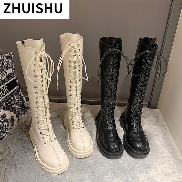boots women's mid calf solid color lace up 2021 autumn platform thick heel zipper fashion comfortable high tube, Black
boots women's mid calf solid color lace up 2021 autumn platform thick heel zipper fashion comfortable high tube, Black