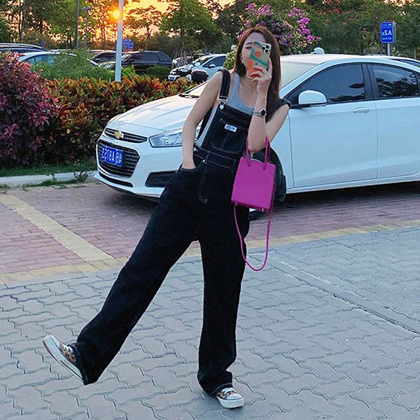 large denim suspenders for women with slightly fat figure in summer wear slim and sister jumpsuit, Blue
large denim suspenders for women with slightly fat figure in summer wear slim and sister jumpsuit, Blue