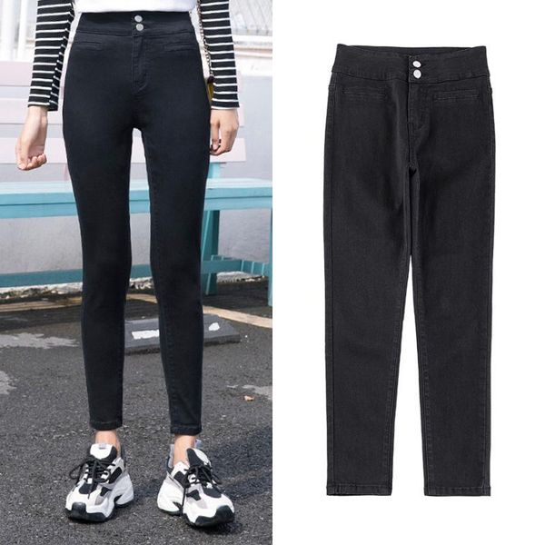 women's jeans 2021 high-waisted plus size stretch black ankle length jeggings for women straight skinny casual pencil pant, Blue 
women's jeans 2021 high-waisted plus size stretch black ankle length jeggings for women straight skinny casual pencil pant, Blue