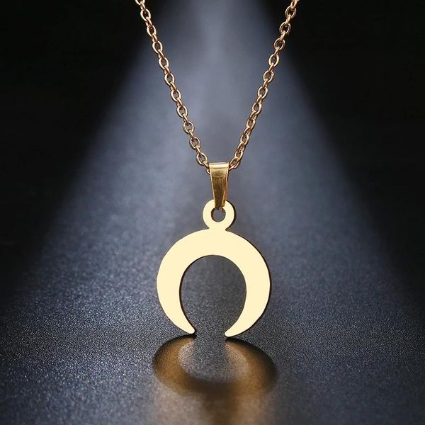 chains stainless steel necklace delicate kolye pendant curved crescent moon gold color women jewelry gift, Silver
chains stainless steel necklace delicate kolye pendant curved crescent moon gold color women jewelry gift, Silver