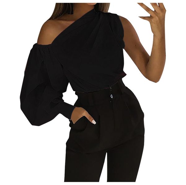 women's plus size asymmetrical strapless solid slim blouse pullover shirts blusas mujer de moda 2021 femmes x0521, White
women's plus size asymmetrical strapless solid slim blouse pullover shirts blusas mujer de moda 2021 femmes x0521, White