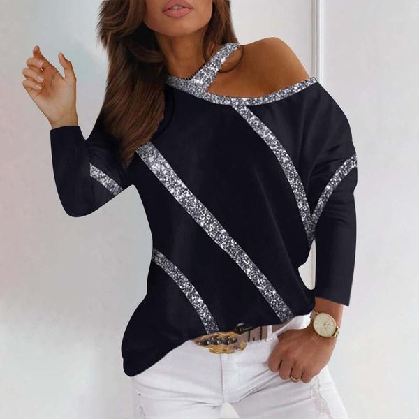 women's t-shirt fashion print women loose off shoulder tshirt long sleeve casual pullover hollow out bright gold camisetas, White
women's t-shirt fashion print women loose off shoulder tshirt long sleeve casual pullover hollow out bright gold camisetas, White