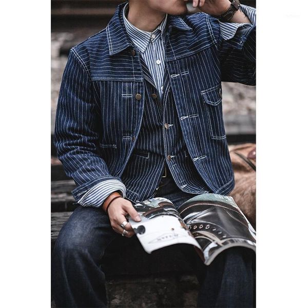 men's jackets firmranch 2021 jeans work jacket vintage ceket chore coat amekaji stripe denim for men bleu de traavail engineer sack, Black;brown
men's jackets firmranch 2021 jeans work jacket vintage ceket chore coat amekaji stripe denim for men bleu de traavail engineer sack, Black;brown