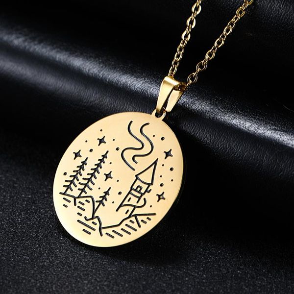 pendant necklaces likgreat fashion stainless steel jewelry laser camping castle desert forest, Silver
pendant necklaces likgreat fashion stainless steel jewelry laser camping castle desert forest, Silver