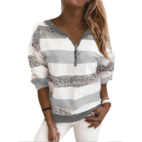 women's hoodies & sweatshirts women pullovers zipper up v-neck sweashirt casual striped print female clothing long sleeve autumn w, Black
women's hoodies & sweatshirts women pullovers zipper up v-neck sweashirt casual striped print female clothing long sleeve autumn w, Black