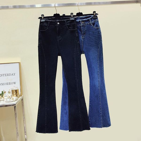 women's pants & capris large 2021 fat sister autumn fashion temperament age reduction versatile slim fit elastic denim flared, Black;white
women's pants & capris large 2021 fat sister autumn fashion temperament age reduction versatile slim fit elastic denim flared, Black;white