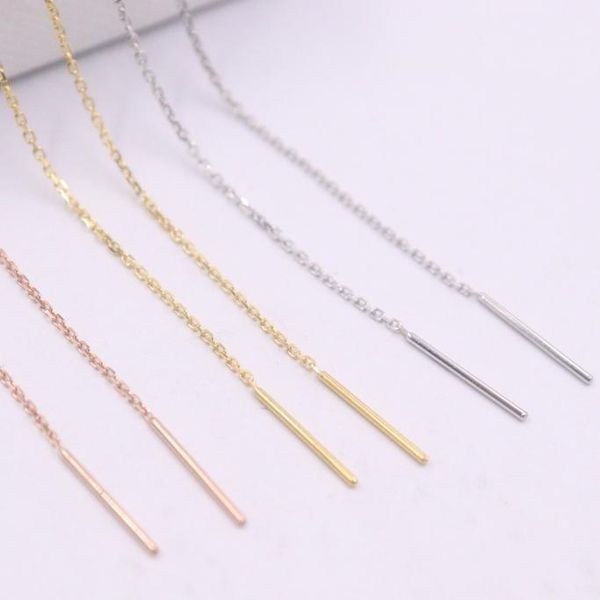 other 1 pair real 18k white rose yellowgold earrings drop for women thin chain line 75mml, Golden;silver
other 1 pair real 18k white rose yellowgold earrings drop for women thin chain line 75mml, Golden;silver