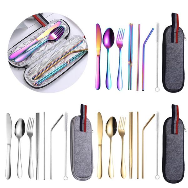 dinnerware sets gold set travel camping cutlery knife fork spoon chopsticks with portable bag stainless steel tableware
dinnerware sets gold set travel camping cutlery knife fork spoon chopsticks with portable bag stainless steel tableware