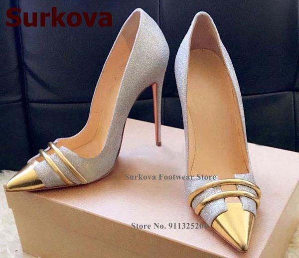 dress shoes surkova silver bling sequined high heel bridal gold pointed toe patchwork pumps out 12cm slip-on footwear, Black
dress shoes surkova silver bling sequined high heel bridal gold pointed toe patchwork pumps out 12cm slip-on footwear, Black