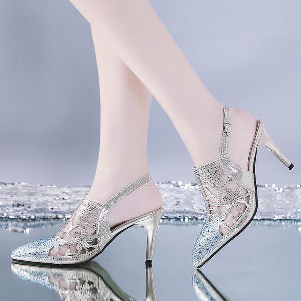 fashion sandal women diamond decoration summer sandals point toe high heels breathable shoes, Black
fashion sandal women diamond decoration summer sandals point toe high heels breathable shoes, Black