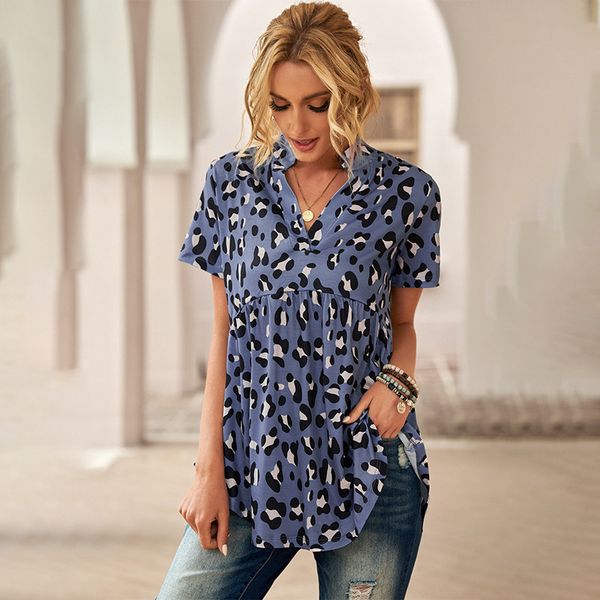 summer t shirt shiying short sleeve female 2021 leopard print stand collar 253564, White
summer t shirt shiying short sleeve female 2021 leopard print stand collar 253564, White