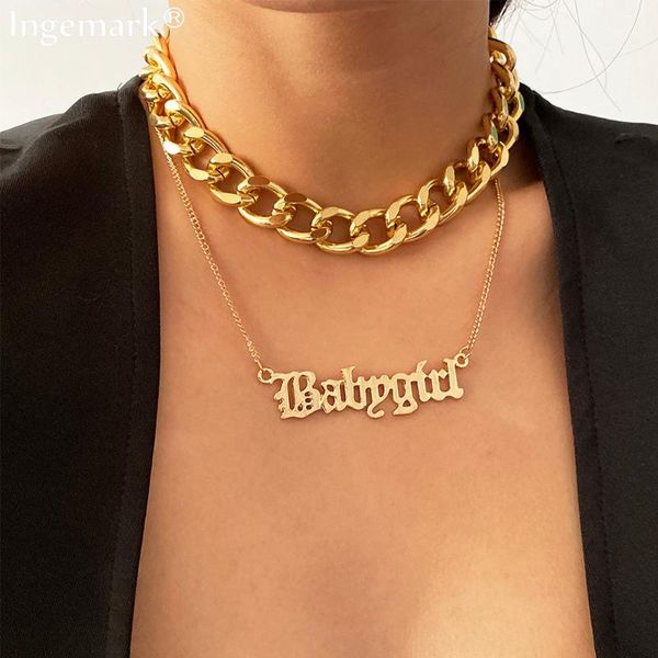 chains fashion vintage letter pendant necklace collar hip hop punk multilayer chunky link chain necklaces choker neck jewelry for women, Silver
chains fashion vintage letter pendant necklace collar hip hop punk multilayer chunky link chain necklaces choker neck jewelry for women, Silver