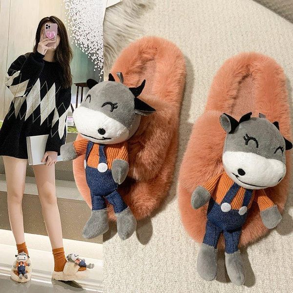 slippers women's spring autumn plush shoes open toe wear fashion flat bottomed four season cute cotton, Black
slippers women's spring autumn plush shoes open toe wear fashion flat bottomed four season cute cotton, Black