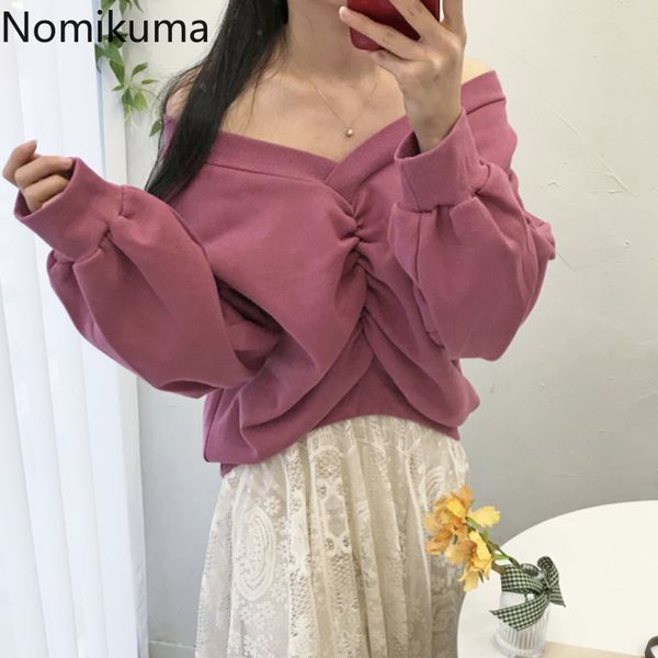 nomikuma fleece pullover sweatshirt korean pleated v-neck long sleeve hoodies autumn winter women jumper 6d005 210427, Black
nomikuma fleece pullover sweatshirt korean pleated v-neck long sleeve hoodies autumn winter women jumper 6d005 210427, Black