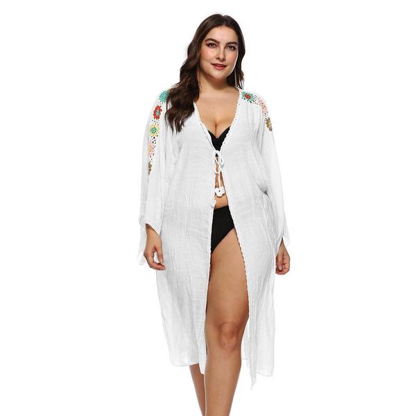 women beach dress tunic solid bikini cover ups sundress beachwear swimwear hollow out robe de plage women's, White;black
women beach dress tunic solid bikini cover ups sundress beachwear swimwear hollow out robe de plage women's, White;black