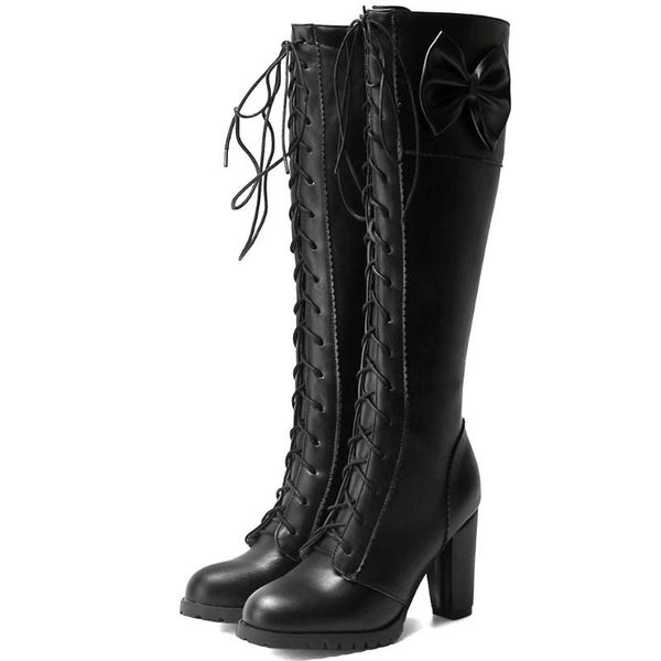 boots sweet lolita gothic halloween cosplay girls lovely princess style bow high heeled woman shoes knee large size 48, Black
boots sweet lolita gothic halloween cosplay girls lovely princess style bow high heeled woman shoes knee large size 48, Black