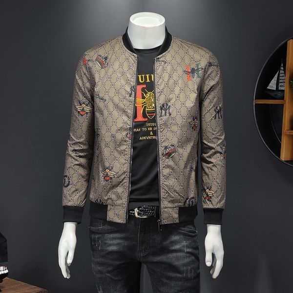 fashion jacket autumn 2021 printed baseball collar men's korean youth slim little bee, Black;brown
fashion jacket autumn 2021 printed baseball collar men's korean youth slim little bee, Black;brown