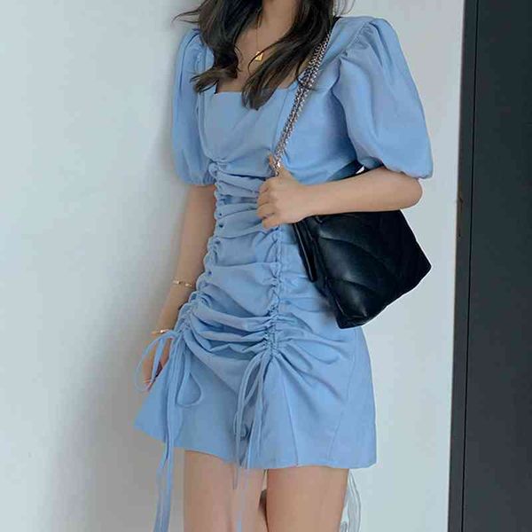 summer ladies french temperament waist puff sleeve pleated dress short sleeve square collar cute skirt dresses women 210522, Black;gray
summer ladies french temperament waist puff sleeve pleated dress short sleeve square collar cute skirt dresses women 210522, Black;gray