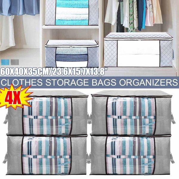 storage bags 4pcs non-woven clothes bag folding quilt dust-proof cabinet finishing box home supplies space organizador
storage bags 4pcs non-woven clothes bag folding quilt dust-proof cabinet finishing box home supplies space organizador