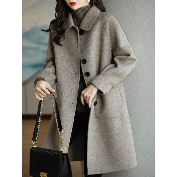 women's wool & blends high end double-sided tweed coat middle and long korean version is thin, in autumn winter 2021, Black
women's wool & blends high end double-sided tweed coat middle and long korean version is thin, in autumn winter 2021, Black