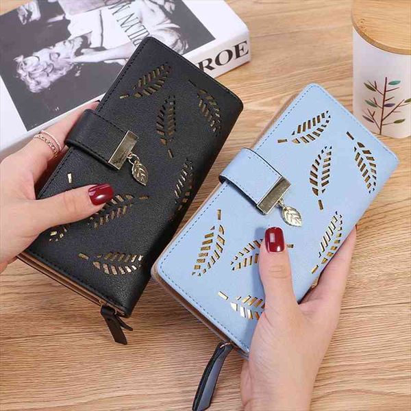 women wallet pu leather purse female long gold hollow leaves pouch handbag for coin card holders clutch, Red;black
women wallet pu leather purse female long gold hollow leaves pouch handbag for coin card holders clutch, Red;black