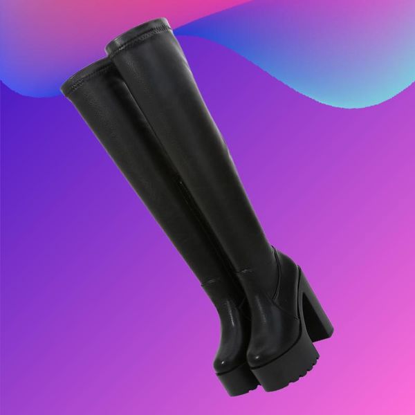boots 15cm thick heel fashion women's high heels waterproof platform elastic long pu leather thin black shoes
boots 15cm thick heel fashion women's high heels waterproof platform elastic long pu leather thin black shoes