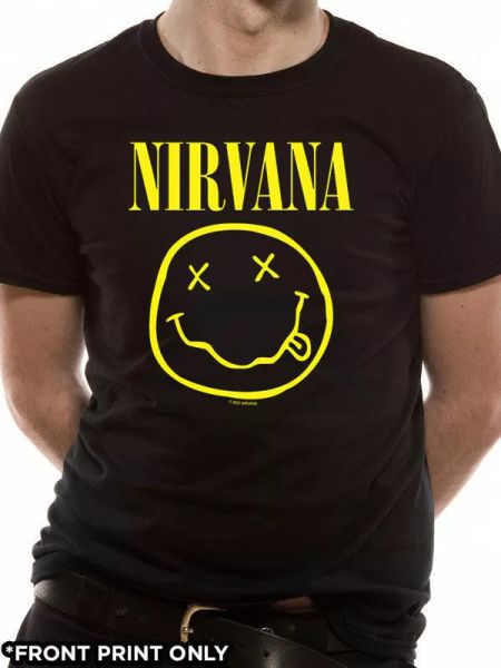 nirvana t shirt smiley officially licensed mens black tee kurt cobain rock merch, White;black
nirvana t shirt smiley officially licensed mens black tee kurt cobain rock merch, White;black