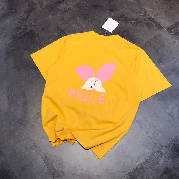 high version (net red) the same girl's heart deal pink piggy women's t-shirt is a super cute short sleeve 07236, White
high version (net red) the same girl's heart deal pink piggy women's t-shirt is a super cute short sleeve 07236, White